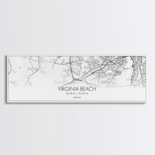 Load image into Gallery viewer, Panoramic Virginia Beach City Map, Virginia Art, Map Print, Minimalist Wall Art, Canvas Art, Housewarming Gift, Street Map Art, Closing Gift
