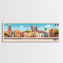 Carregar imagem no visualizador da galeria, Aguascalientes, Mexico Panoramic Travel Poster Canvas Print, Aguascalientes, Mexico Painting, Mexico Art, Aguascalientes Travel Art, Guest Room Painting
