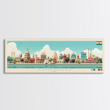 Carregar imagem no visualizador da galeria, Ahmedabad, India Panoramic Travel Poster Canvas Print, Ahmedabad, India Painting, India Art, Ahmedabad Travel Art, Living Room Painting
