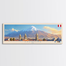 Carregar imagem no visualizador da galeria, Arequipa, Peru Travel Poster Panoramic Canvas Print, Arequipa, Peru Painting, Peru Art, Arequipa Travel Art, Guest Room Painting
