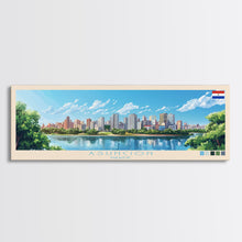 Carregar imagem no visualizador da galeria, Asuncion, Paraguay Panoramic Travel Poster Canvas Print, Asuncion, Paraguay Painting, Paraguay Art, Asuncion Travel Art, Living Room Painting
