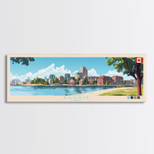 Load image into Gallery viewer, Barrie, Canada Panoramic Travel Poster Canvas Print, Barrie, Canada Painting, Canada Art, Barrie Panoramic Travel Art, Travel Painting

