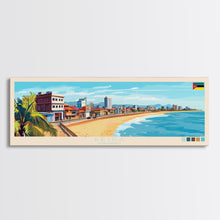 Cargar imagen en el visor de la galería, Beira, Mozambique Panoramic Travel Poster Canvas Print, Beira, Mozambique Painting, Mozambique Art, Beira Travel Art, Living Room Painting
