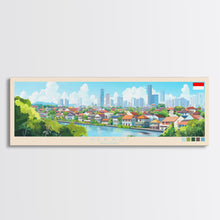 Load image into Gallery viewer, Bekasi, Indonesia Travel Poster Panoramic Canvas Print, Bekasi, Indonesia Painting, Indonesia Art, Bekasi Travel Art, Guest Room Painting
