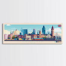 Cargar imagen en el visor de la galería, Birmingham, England Travel Poster Panoramic Canvas Print, Birmingham, England Painting, England Art, Birmingham Travel Art, Guest Room Painting
