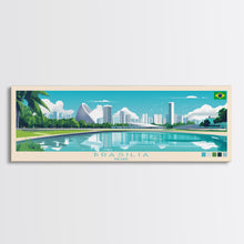 Load image into Gallery viewer, Brasilia, Brazil Panoramic Travel Poster Canvas Print, Brasilia, Brazil Painting, Brazil Art, Brasilia Panoramic Travel Art, Travel Painting
