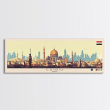Carregar imagem no visualizador da galeria, Cairo, Egypt Panoramic Travel Poster Canvas Print, Cairo, Egypt Painting, Egypt Art, Cairo Panoramic Travel Art, Travel Painting
