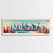 Carregar imagem no visualizador da galeria, Calgary, Canada Panoramic Travel Poster Canvas Print, Calgary, Canada Painting, Canada Art, Calgary Travel Art, Living Room Painting
