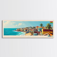 Carregar imagem no visualizador da galeria, Cape Coast, Ghana Panoramic Travel Poster Canvas Print, Cape Coast, Ghana Painting, Ghana Art, Cape Coast Panoramic Travel Art, Travel Painting

