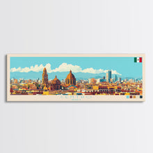 Cargar imagen en el visor de la galería, Centro, Mexico Panoramic Travel Poster Canvas Print, Centro, Mexico Painting, Mexico Art, Centro Travel Art, Guest Room Painting
