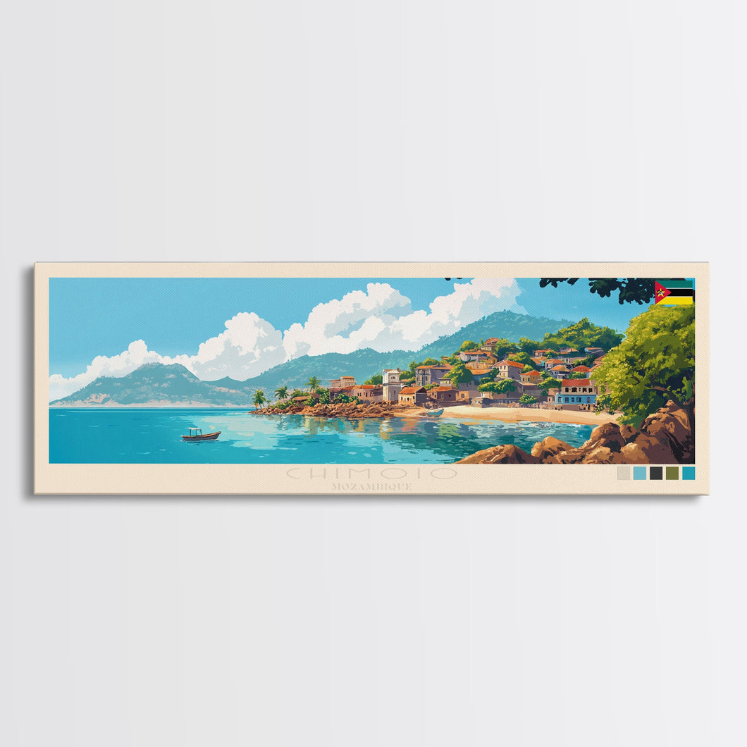 Chimoio, Mozambique Travel Poster Panoramic Canvas Print, Chimoio, Mozambique Painting, Mozambique Art, Chimoio Travel Art, Guest Room Painting