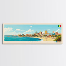 Load image into Gallery viewer, Dakar, Senegal Travel Poster Panoramic Canvas Print, Dakar, Senegal Painting, Senegal Art, Dakar Travel Art, Guest Room Painting
