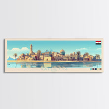 Load image into Gallery viewer, Damietta, Egypt Panoramic Travel Poster Canvas Print, Damietta, Egypt Painting, Egypt Art, Damietta Panoramic Travel Art, Travel Painting
