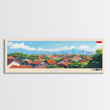 Load image into Gallery viewer, Depok, Indonesia Panoramic Travel Poster Canvas Print, Depok, Indonesia Painting, Indonesia Art, Depok Panoramic Travel Art, Travel Painting
