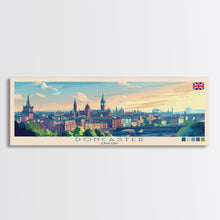 Load image into Gallery viewer, Doncaster, England Panoramic Travel Poster Canvas Print, Doncaster, England Painting, England Art, Doncaster Travel Art, Guest Room Painting
