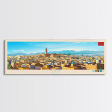 Cargar imagen en el visor de la galería, Fez, Morocco Travel Poster Panoramic Canvas Print, Fez, Morocco Painting, Morocco Art, Fez Travel Art, Guest Room Painting
