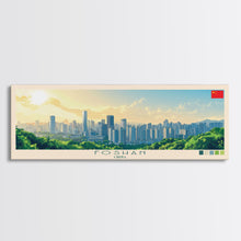 Load image into Gallery viewer, Foshan, China Panoramic Travel Poster Canvas Print, Foshan, China Painting, China Art, Foshan Panoramic Travel Art, Travel Painting
