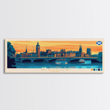 Carregar imagem no visualizador da galeria, Glasgow, Scotland Panoramic Travel Poster Canvas Print, Glasgow, Scotland Painting, Scotland Art, Glasgow Travel Art, Guest Room Painting
