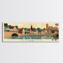 Carregar imagem no visualizador da galeria, Gloucester, England Panoramic Travel Poster Canvas Print, Gloucester, England Painting, England Art, Gloucester Panoramic Travel Art, Travel Painting
