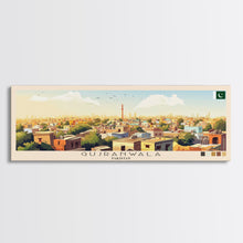 Load image into Gallery viewer, Gujranwala, Pakistan Travel Poster Panoramic Canvas Print, Gujranwala, Pakistan Painting, Pakistan Art, Gujranwala Travel Art, Guest Room Painting
