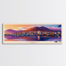 Cargar imagen en el visor de la galería, Hobart, Australia Panoramic Travel Poster Canvas Print, Hobart, Australia Painting, Australia Art, Hobart Travel Art, Guest Room Painting
