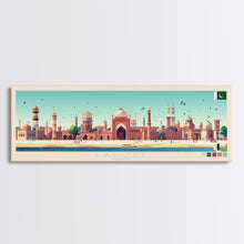 Load image into Gallery viewer, Lahore, Pakistan Panoramic Travel Poster Canvas Print, Lahore, Pakistan Painting, Pakistan Art, Lahore Travel Art, Guest Room Painting
