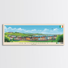 Load image into Gallery viewer, Newtownabbey, Ireland Panoramic Travel Poster Canvas Print, Newtownabbey, Ireland Painting, Ireland Art, Newtownabbey Travel Art, Living Room Painting
