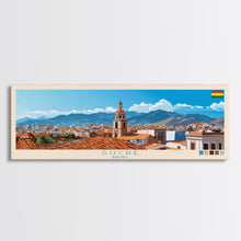 Load image into Gallery viewer, Sucre, Bolivia Panoramic Travel Poster Canvas Print, Sucre, Bolivia Painting, Bolivia Art, Sucre Travel Art, Living Room Painting
