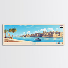 Load image into Gallery viewer, Suez, Egypt Travel Poster Panoramic Canvas Print, Suez, Egypt Painting, Egypt Art, Suez Travel Art, Guest Room Painting
