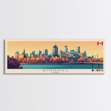 Load image into Gallery viewer, Winnipeg, Canada Panoramic Travel Poster Canvas Print, Winnipeg, Canada Painting, Canada Art, Winnipeg Travel Art, Guest Room Painting
