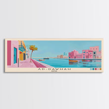 Carregar imagem no visualizador da galeria, Ad-Dawhah, Qatar Panoramic Canvas Print, Ad-Dawhah, Qatar Painting, Qatar Art, Ad-Dawhah Travel Poster, Travel Art, Living Room Painting
