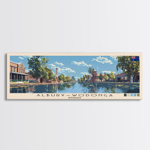 Load image into Gallery viewer, Albury–Wodonga, Australia Panoramic Canvas Print, Albury–Wodonga, Australia Painting, Australia Art, Albury–Wodonga Travel Poster, Travel Art, Housewarming Gift
