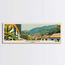 Load image into Gallery viewer, Armenia, Colombia Panoramic Canvas Print, Armenia, Colombia Painting, Colombia Art, Armenia Travel Poster, Travel Art, Vacation Gift
