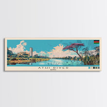 Carregar imagem no visualizador da galeria, Athi River, Kenya Panoramic Canvas Print, Athi River, Kenya Painting, Kenya Art, Athi River Travel Poster, Travel Art, Guest Room Painting
