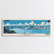 Carregar imagem no visualizador da galeria, Auckland, New Zealand Panoramic Canvas Print, Auckland, New Zealand Painting, New Zealand Art, Auckland Travel Poster, Travel Art, Vacation Gift
