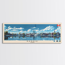 Load image into Gallery viewer, Barrie, Canada Panoramic Canvas Print, Barrie, Canada Painting, Canada Art, Barrie Travel Poster, Travel Art, Guest Room Painting
