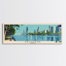 Load image into Gallery viewer, Brisbane, Australia Panoramic Canvas Print, Brisbane, Australia Painting, Australia Art, Brisbane Travel Poster, Travel Art, Living Room Painting
