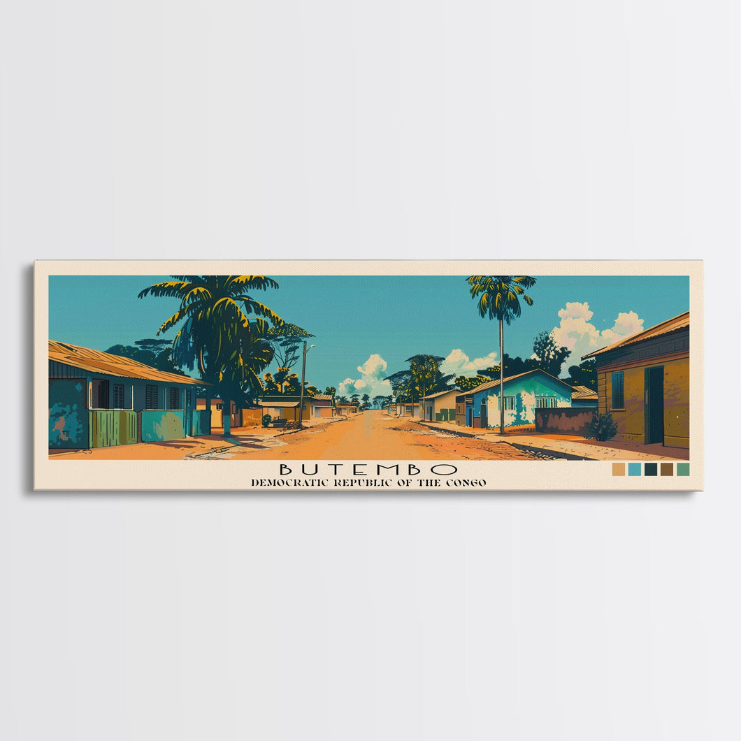 Butembo, Congo Panoramic Canvas Print, Butembo, Congo Painting, Congo Art, Butembo Travel Poster, Travel Art, Guest Room Painting
