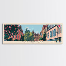 Carregar imagem no visualizador da galeria, Canterbury, England Panoramic Canvas Print, Canterbury, England Painting, England Art, Canterbury Travel Poster, Travel Art, Vacation Gift
