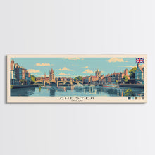 Cargar imagen en el visor de la galería, Chester, England Panoramic Canvas Print, Chester, England Painting, England Art, Chester Travel Poster, Travel Art, Living Room Painting
