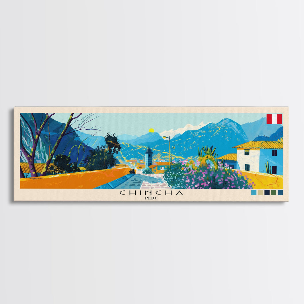 Chincha, Peru Panoramic Canvas Print, Chincha, Peru Painting, Peru Art, Chincha Travel Poster, Travel Art, Guest Room Painting