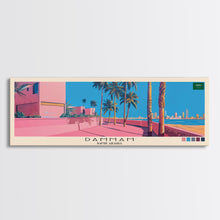 Load image into Gallery viewer, Dammam, Saudi Arabia Panoramic Canvas Print, Dammam, Saudi Arabia Painting, Saudi Arabia Art, Dammam Travel Poster, Travel Art, Vacation Gift
