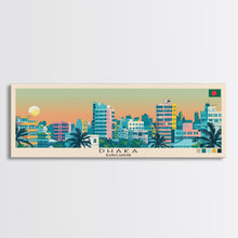 Load image into Gallery viewer, Dhaka, Bangladesh Panoramic Canvas Print, Dhaka, Bangladesh Painting, Bangladesh Art, Dhaka Travel Poster, Travel Art, Guest Room Painting
