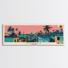 Load image into Gallery viewer, Douala, Cameroon Panoramic Canvas Print, Douala, Cameroon Painting, Cameroon Art, Douala Travel Poster, Travel Art, Vacation Gift
