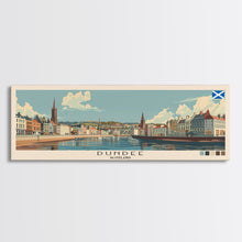 Load image into Gallery viewer, Dundee, Scotland Panoramic Canvas Print, Dundee, Scotland Painting, Scotland Art, Dundee Travel Poster, Travel Art, Vacation Gift
