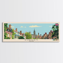 Load image into Gallery viewer, Durham, England Panoramic Canvas Print, Durham, England Painting, England Art, Durham Travel Poster, Travel Art, Vacation Gift
