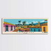 Load image into Gallery viewer, Esmeraldas, Ecuador Panoramic Canvas Print, Esmeraldas, Ecuador Painting, Ecuador Art, Esmeraldas Travel Poster, Travel Art, Guest Room Painting
