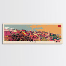 Cargar imagen en el visor de la galería, Fez, Morocco Panoramic Canvas Print, Fez, Morocco Painting, Morocco Art, Fez Travel Poster, Travel Art, Vacation Gift

