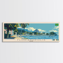 Carregar imagem no visualizador da galeria, Florianopolis, Brazil Panoramic Canvas Print, Florianopolis, Brazil Painting, Brazil Art, Florianopolis Travel Poster, Travel Art, Living Room Painting
