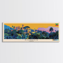 Load image into Gallery viewer, Gonder, Ethiopia Panoramic Canvas Print, Gonder, Ethiopia Painting, Ethiopia Art, Gonder Travel Poster, Travel Art, Guest Room Painting
